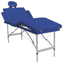 Massagetafel inklapbaar met aluminium frame (vier delen / blauw)