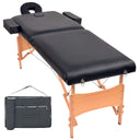 vidaXL Massagetafel 10 cm dik 2 zones inklapbaar wit