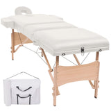 vidaXL Foldable Massage Table 3 Zones 10 cm Thick White