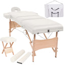 vidaXL Table de massage et ensemble de tapisserie en papier 3 zones 10 cm blanc