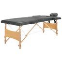 vidaXL Inklapbare massagetafel 2 zones met houten frame (blauw)