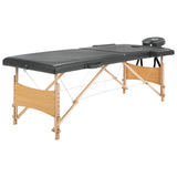 vidaXL Inklapbare massagetafel 2 zones met houten frame (blauw)