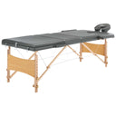 Inklapbare massagetafel 3 zones met houten frame (blauw)
