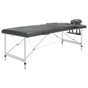 vidaXL 2-Zone Foldable Massage Table Aluminium Frame Cream White