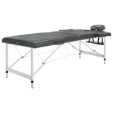 vidaXL 2-Zone Foldable Massage Table Aluminium Frame Cream White
