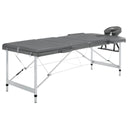 Inklapbare massagetafel 3 zones met aluminium frame (creme)