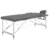 Inklapbare massagetafel 3 zones met aluminium frame (creme)