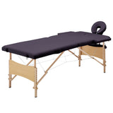 vidaXL Foldable 2-Zone Wooden Massage Table Pink