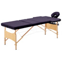 vidaXL Massagetafel inklapbaar 3 zones hout roze