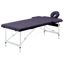 vidaXL Massagetafel inklapbaar 2 zones aluminum roze