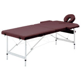 vidaXL Foldable Massage Table 2-Zone Aluminum Pink