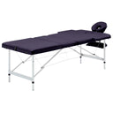 vidaXL Massagetafel inklapbaar 3 zones aluminum roze