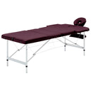 vidaXL Massagetafel inklapbaar 3 zones aluminum roze