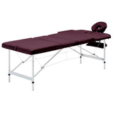vidaXL Foldable Massage Table 3 Zones Aluminum Pink