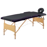 vidaXL Foldable 2-Zone Wooden Massage Table Pink