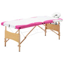 vidaXL Massagetafel inklapbaar 3 zones hout roze