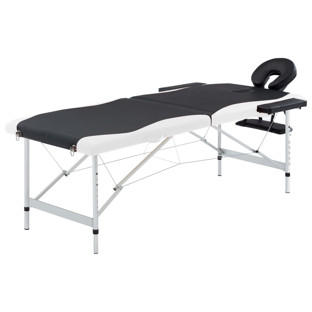 vidaXL Foldable Massage Table 2-Zone Aluminum Pink
