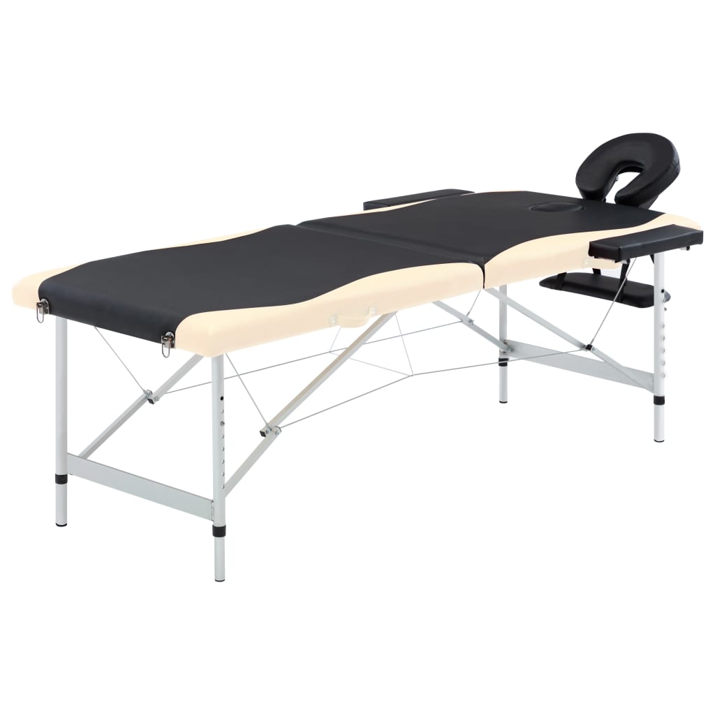 vidaXL Foldable Massage Table 2-Zone Aluminum Pink