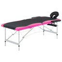vidaXL Massagetafel inklapbaar 2 zones aluminum roze