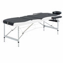 vidaXL Massagetafel inklapbaar 3 zones aluminum roze