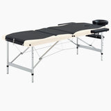 vidaXL Foldable Massage Table 3 Zones Aluminum Pink