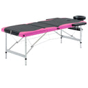 vidaXL Massagetafel inklapbaar 3 zones aluminum roze