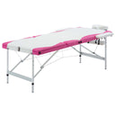 vidaXL Massagetafel inklapbaar 3 zones aluminum roze