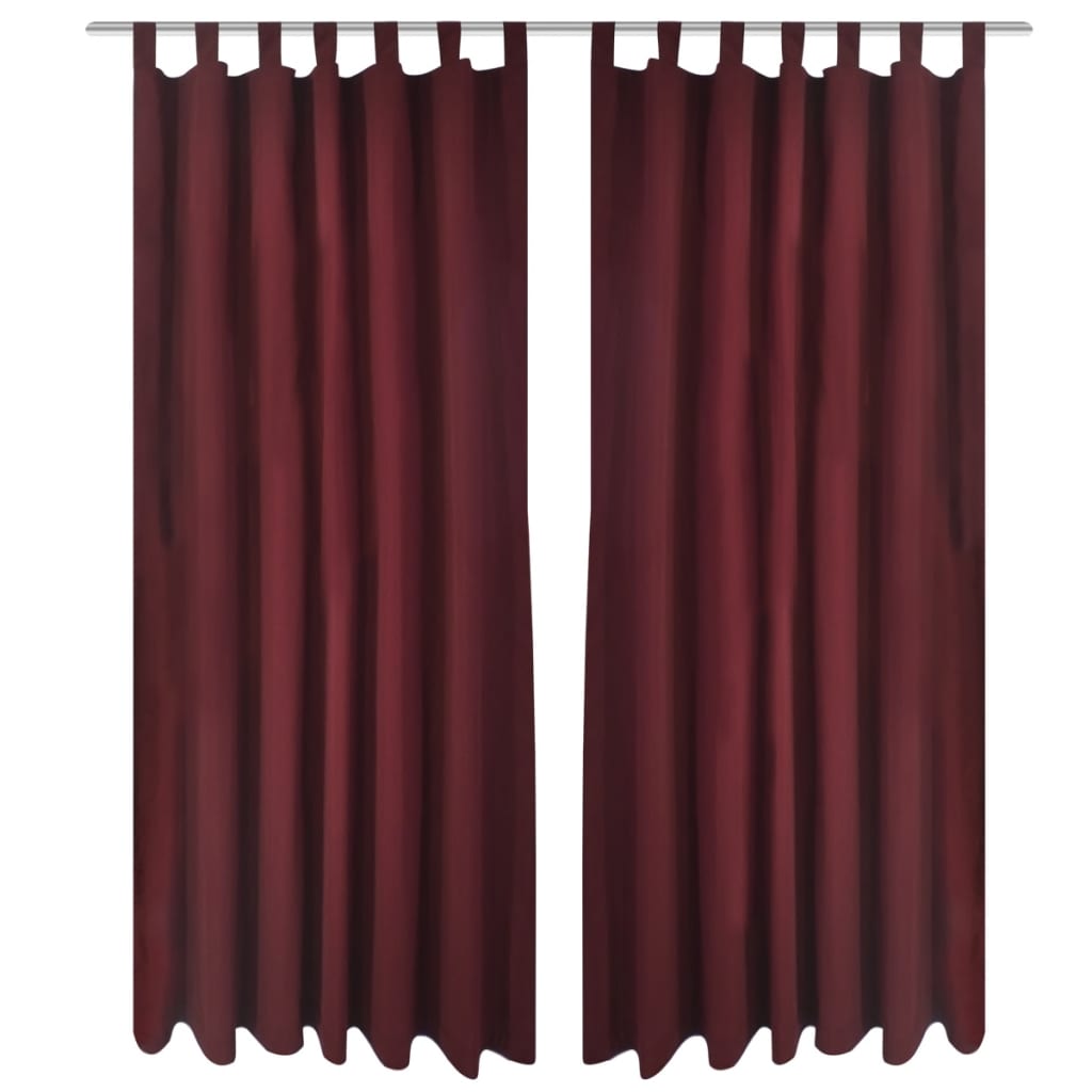 vidaXL Micro-satijnen gordijnen met lussen 140x175 cm groen 2 st