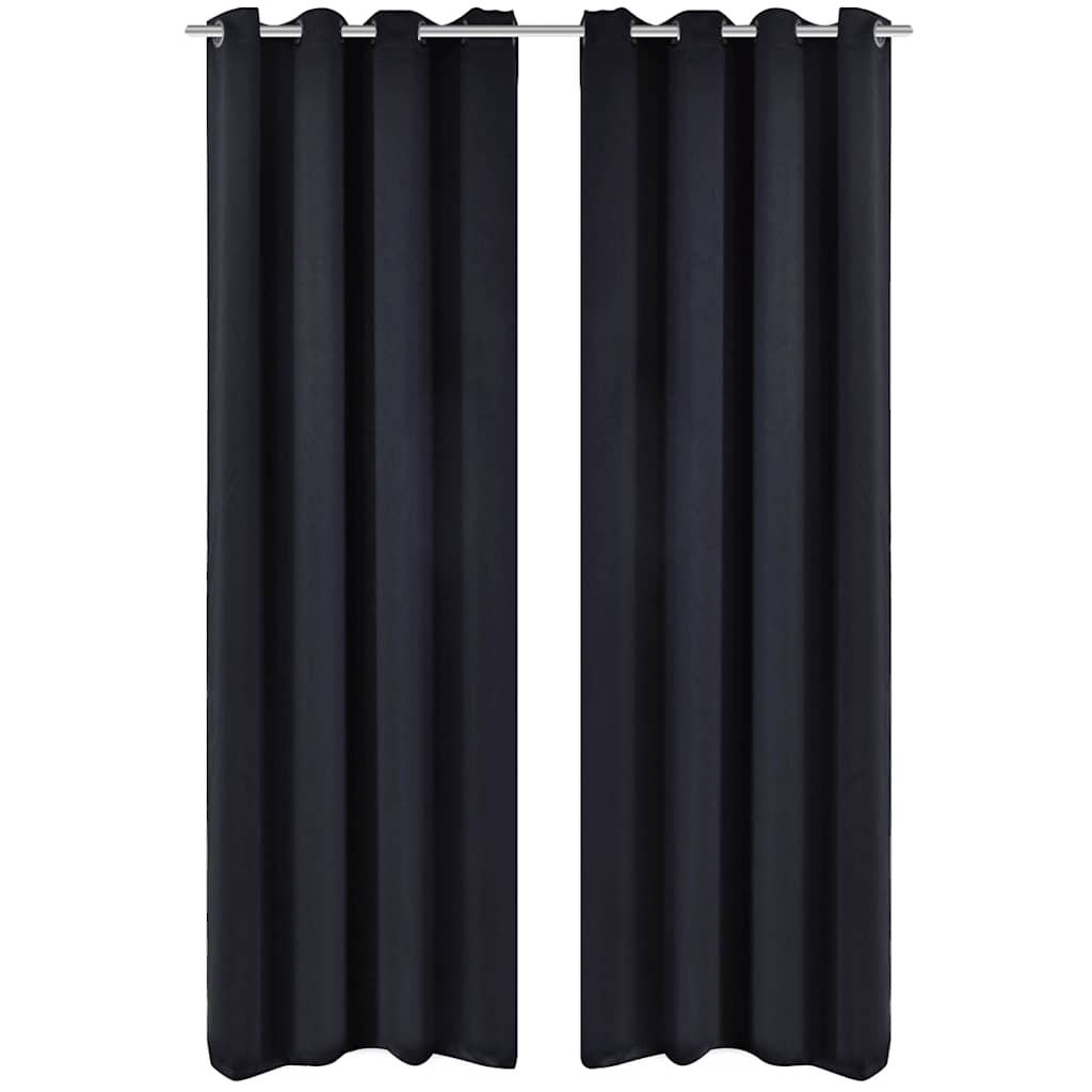 vidaXL Gordijnen met metalen ringen verduisterend 135x175 crème 2 st