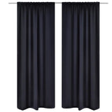 vidaXL Slot Top Curtains 135 x 245 cm Black 2 pcs