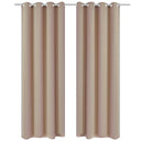 vidaXL Gordijnen met metalen ringen verduisterend 135x175 crème 2 st