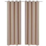 vidaXL Gordijnen met metalen ringen verduisterend 135x175 crème 2 st