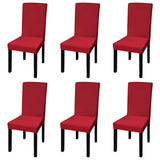 vidaXL Stoelhoezen 4 st stretch recht bordeaux