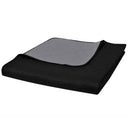 vidaXL Quilted Bedspread Reversible 170x210 cm Black/Grey
