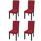 vidaXL Stoelhoezen 4 st stretch recht bordeaux