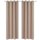 vidaXL Gordijnen met metalen ringen verduisterend 135x175 crème 2 st