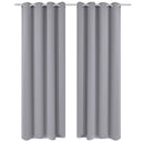 vidaXL Gordijnen met metalen ringen verduisterend 135x175 crème 2 st