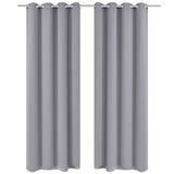 vidaXL Gordijnen met metalen ringen verduisterend 135x175 crème 2 st