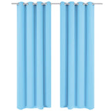 vidaXL Gordijnen met metalen ringen verduisterend 135x175 crème 2 st