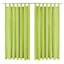 vidaXL Micro-satijnen gordijnen met lussen 140x175 cm groen 2 st