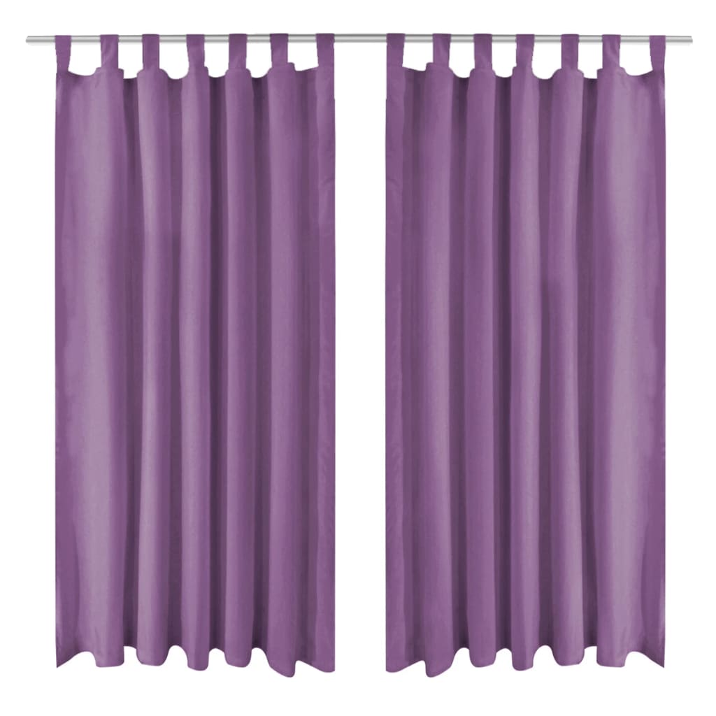 vidaXL Micro-satijnen gordijnen met lussen 140x175 cm groen 2 st