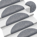 vidaXL Self-Adhesive Stair Mats 15 pcs 56x17x3 cm Light Brown Half Round