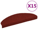 vidaXL Self-Adhesive Stair Mats 15 pcs 56x17x3 cm Light Brown Half Round
