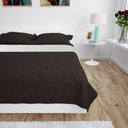 vidaXL Reversible Quilted Bedspread 170x210 cm Cream and Brown