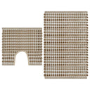 vidaXL Tapis de bain à la main en jute et tissu naturel et blanc