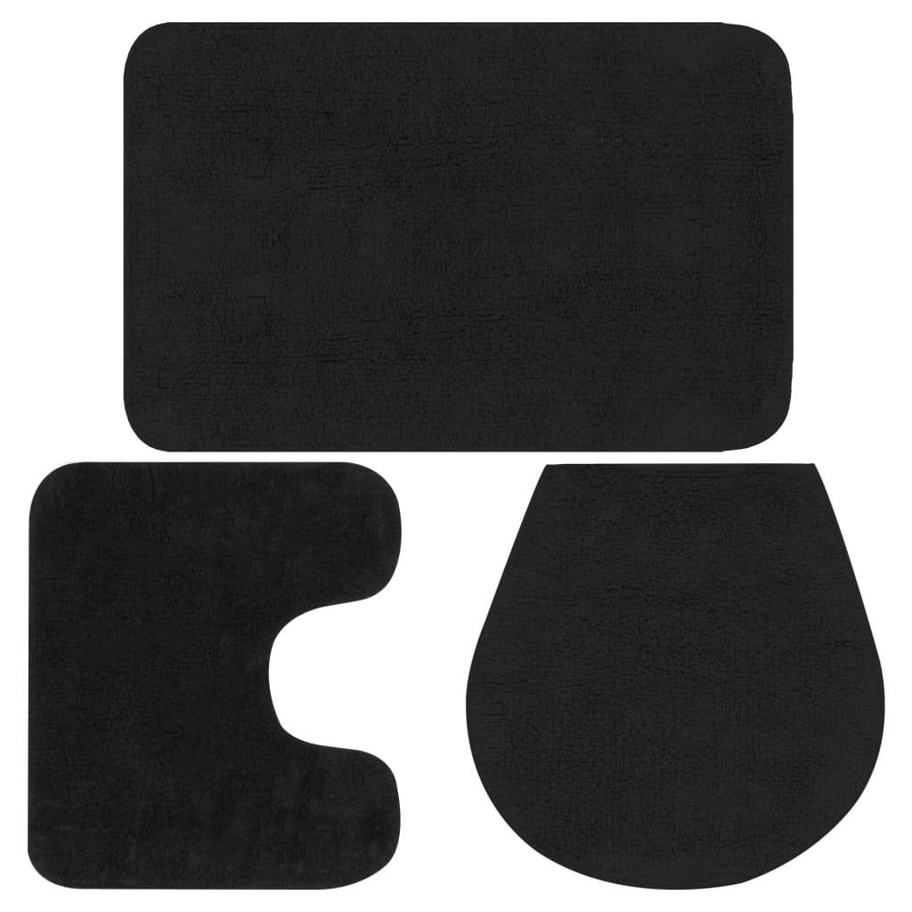 vidaXL Bath Mat Set Fabric Anthracite 3 pcs