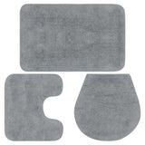 vidaXL Bath Mat Set Fabric Anthracite 3 pcs