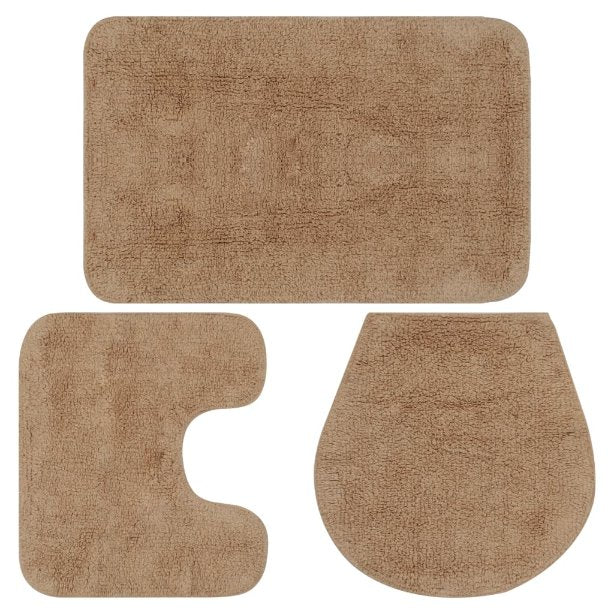 vidaXL Bath Mat Set Fabric Anthracite 3 pcs