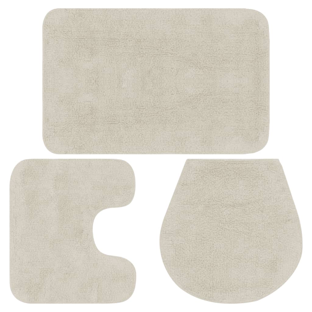 vidaXL Bath Mat Set Fabric Anthracite 3 pcs