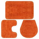 vidaXL Bath Mat Set Fabric Anthracite 3 pcs